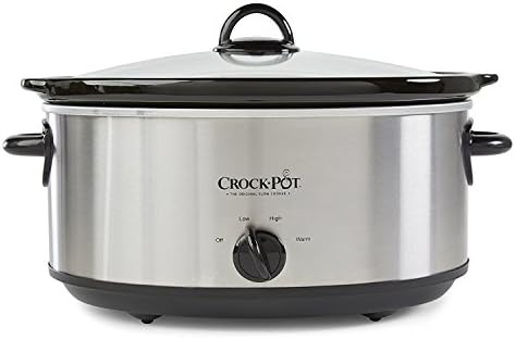 Crock-Pot 7 Quart Oval Manual Slow Cooker – Stainless Steel el 1t w8 p1 z9