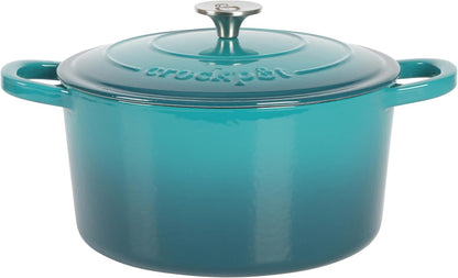 Crock-Pot 3 Quart Enameled Cast Iron Dutch Oven – Aqua 4m hv rh zm 8o