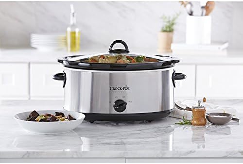 Crock-Pot 7 Quart Oval Manual Slow Cooker – Stainless Steel el 1t w8 p1 z9