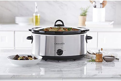 Crock-Pot 7 Quart Oval Manual Slow Cooker – Stainless Steel el 1t w8 p1 z9