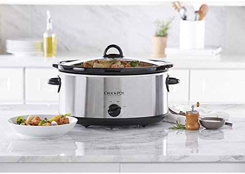 Crock-Pot 7 Quart Oval Manual Slow Cooker – Stainless Steel el 1t w8 p1 z9