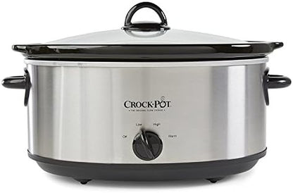 Crock-Pot 7 Quart Oval Manual Slow Cooker – Stainless Steel el 1t w8 p1 z9
