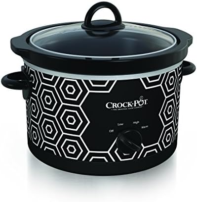 Crock-Pot 4.5 Quart Portable Slow Cooker – Black & White it px cr lb vb