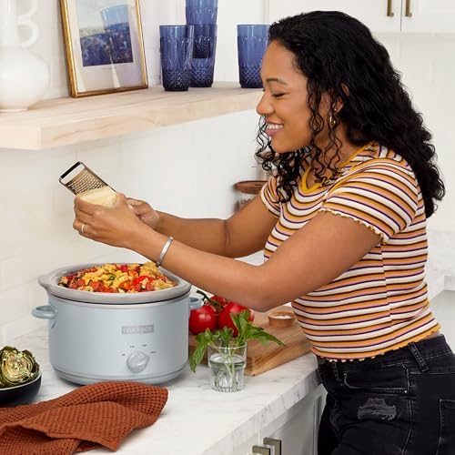 Crock-Pot 4.5 Quart Manual Slow Cooker – Macaroon Blue wq xa gn h2 km