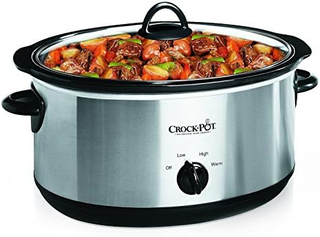 Crock-Pot 7 Quart Oval Manual Slow Cooker – Stainless Steel el 1t w8 p1 z9