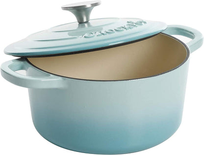 Crock-Pot 3 Quart Enameled Cast Iron Dutch Oven – Aqua 4m hv rh zm 8o