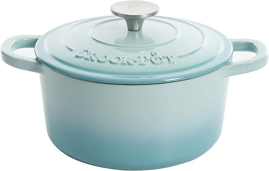 Crock-Pot 3 Quart Enameled Cast Iron Dutch Oven – Aqua 4m hv rh zm 8o