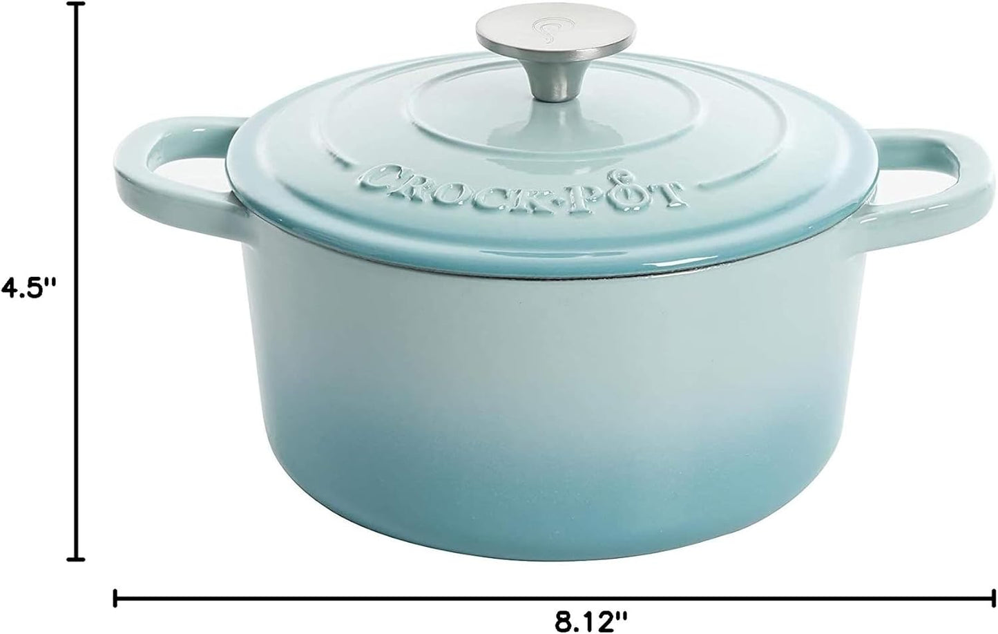 Crock-Pot 3 Quart Enameled Cast Iron Dutch Oven – Aqua 4m hv rh zm 8o